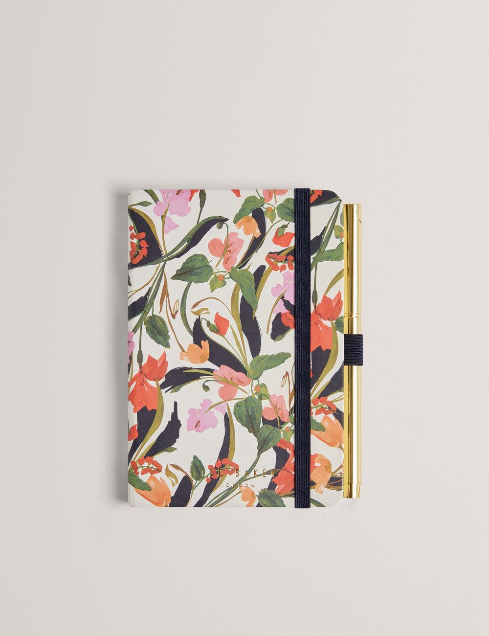Ted Baker WHINNA - Floral Print A6 Notebook & Pen Stationary Damen Weiß | FMTWX-1540