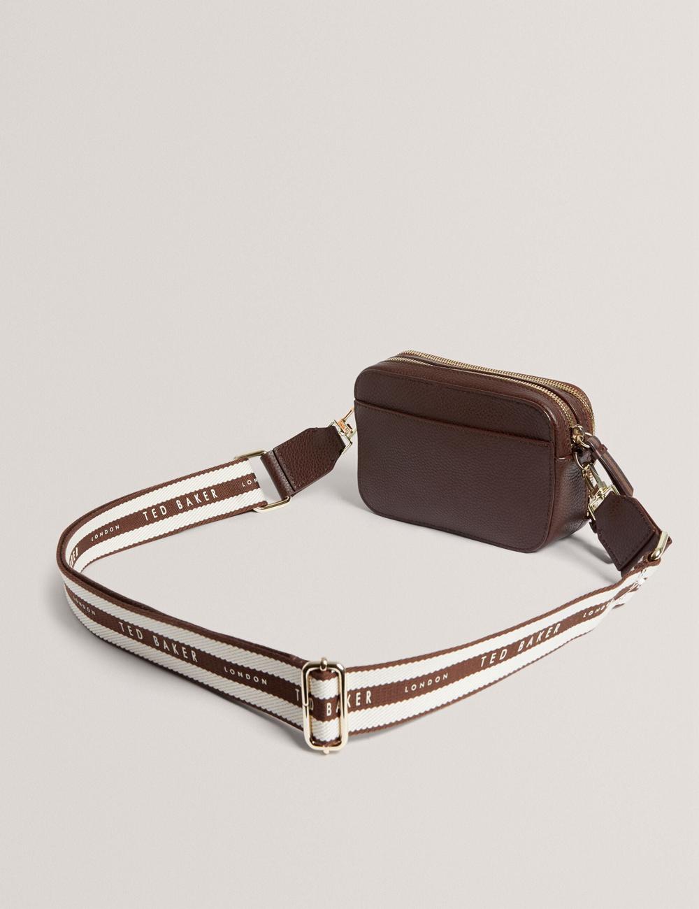 Ted Baker WILLSA - Branded Webbing Mini Leather Camera Kameratasche Damen Braun | ZJYDV-5267