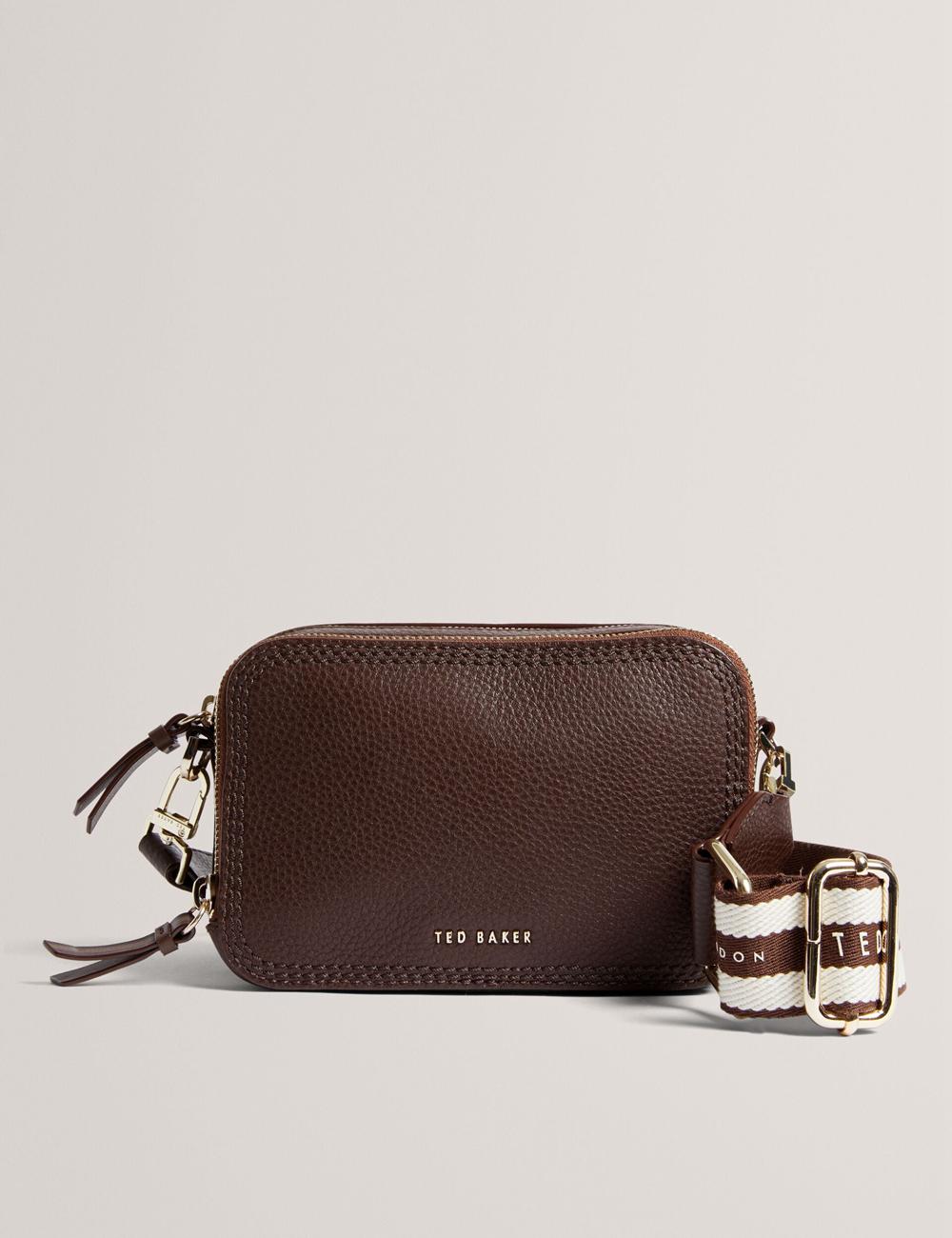Ted Baker WILLSA - Branded Webbing Mini Leather Camera Kameratasche Damen Braun | ZJYDV-5267