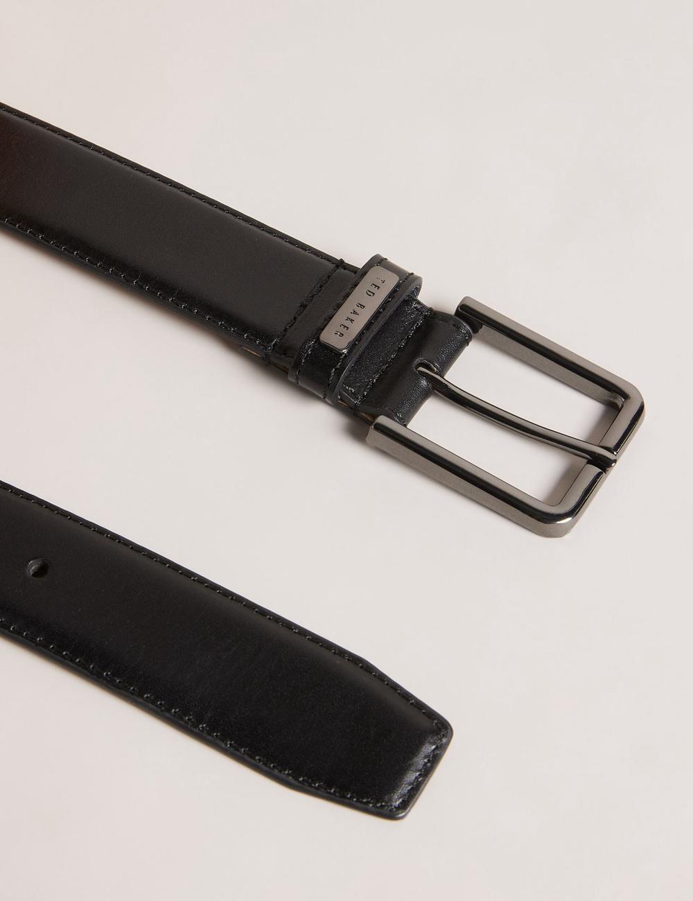 Ted Baker WIZERD | Polished Leather With Logo Hardware Gürtel Herren Schwarz | MRAPD-3967