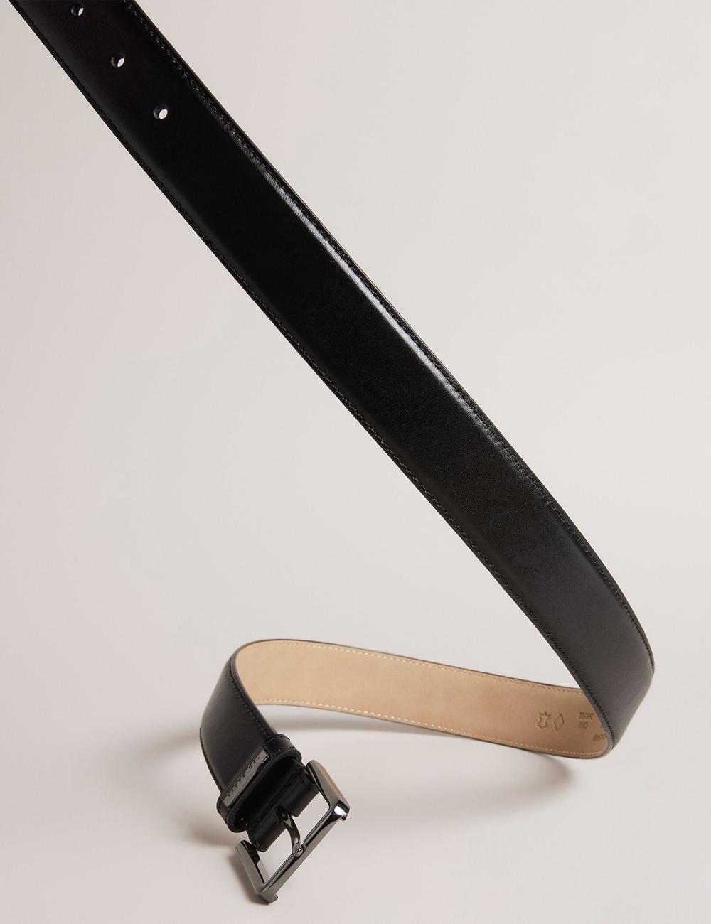 Ted Baker WIZERD | Polished Leather With Logo Hardware Gürtel Herren Schwarz | MRAPD-3967