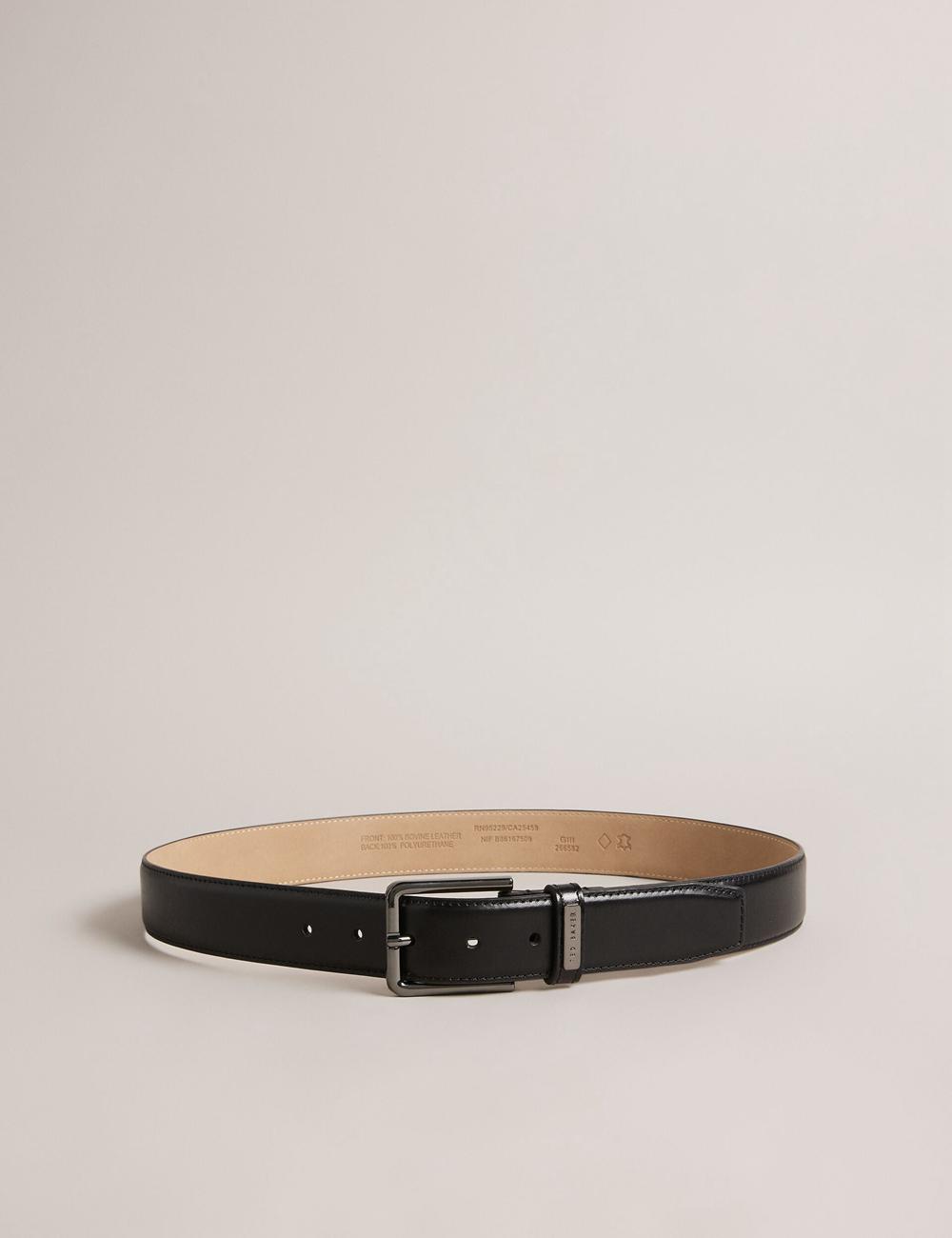 Ted Baker WIZERD | Polished Leather With Logo Hardware Gürtel Herren Schwarz | MRAPD-3967