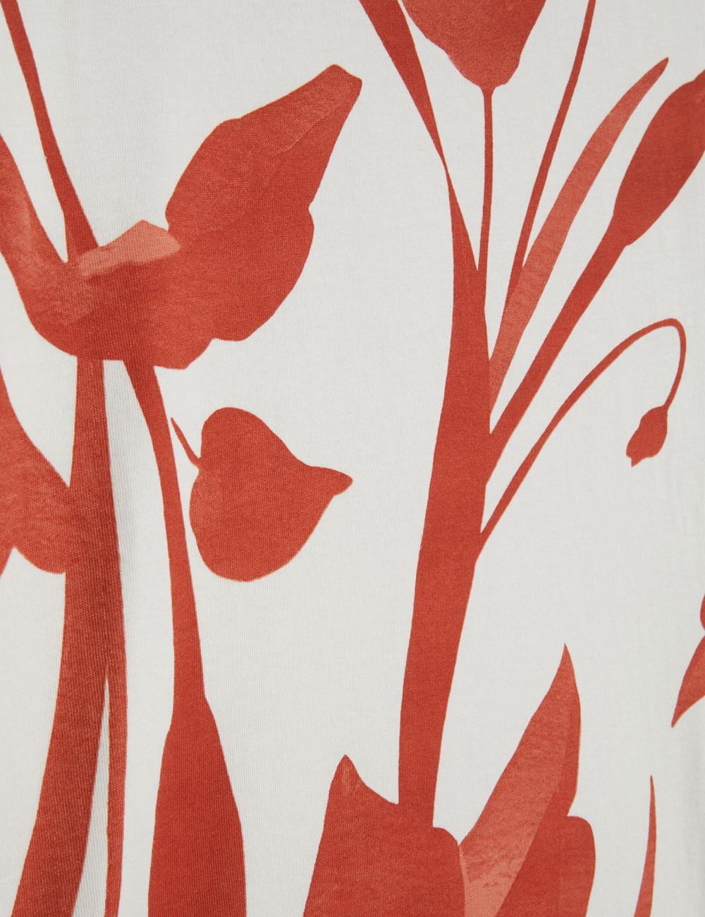 Ted Baker YIANNOS - Floral Print Heavyweight Cotton T-shirts Herren Rot | DYMGC-5843